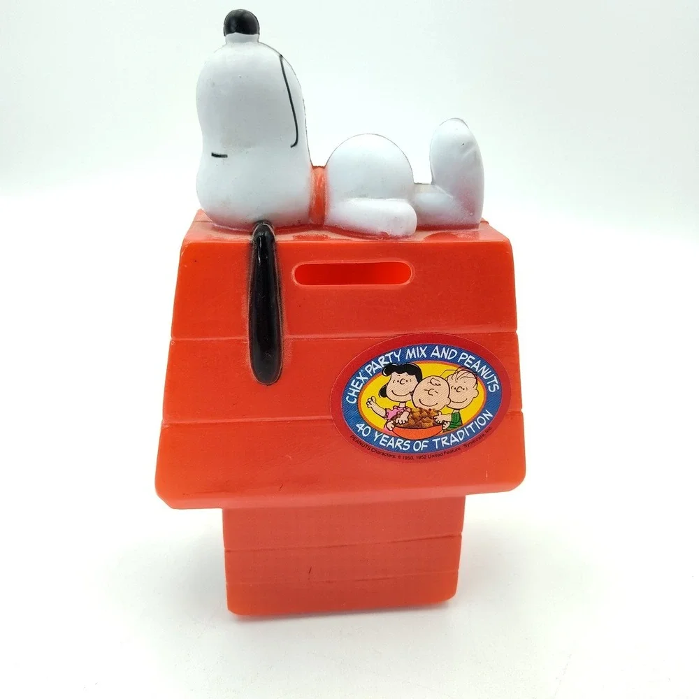 SNOOPY DOG‎ House Chex Party Mix RED Bank Plastic Money 1966 👀📸SEE📏📸